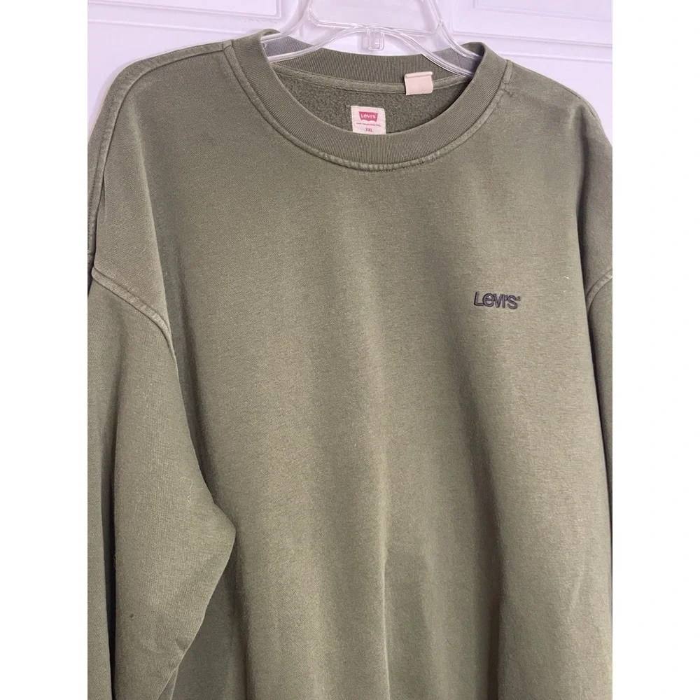 Levi's Crewneck Sweatshirt Men's 2XL XXL Olive Green Relaxed Fit Casual